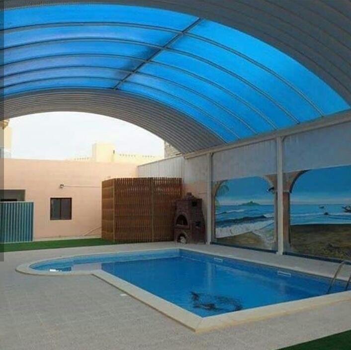 خطوات تركيب مظلات مسابح
